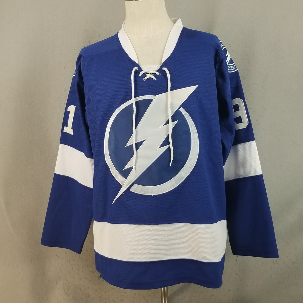 Reebok CCM Hockey Jersey Mens 50 Blue Stamkos 91 Tampa Bay Lightning Authentic